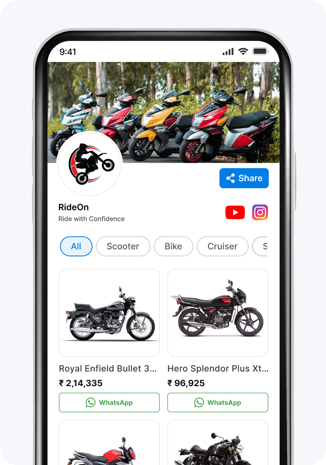 Two Wheeler Shop Template